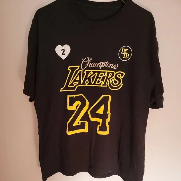 Source Unknown Shirts La Lakers Kobe Bryant 24 Champions Screen Printed Black And Gold Shirt Lxl Poshmark